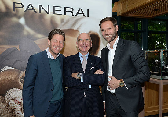Gastgeber Philip Greffenius, Carlo Ceppi (European Sales Director Panerai Deutschland), Marc Autmaring (GF Wempe München)